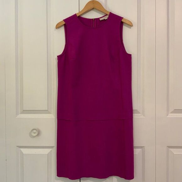 LOFT Fuchsia Purple Sleeveless Drop Waist Shift Dress Size 10 - Picture 2 of 12